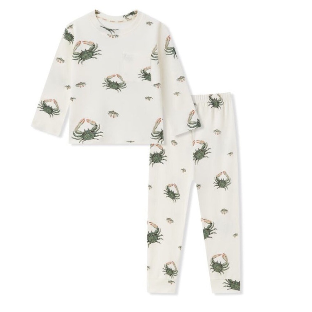 Milk barn Stretch PJ Set - Coastal Crab 18m LS 2Pc